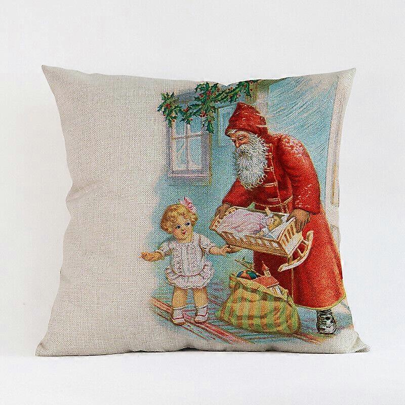 父のクリスマスコットンリネンクッションカバースロー枕カバー家の装飾デザイン819jpjcjh