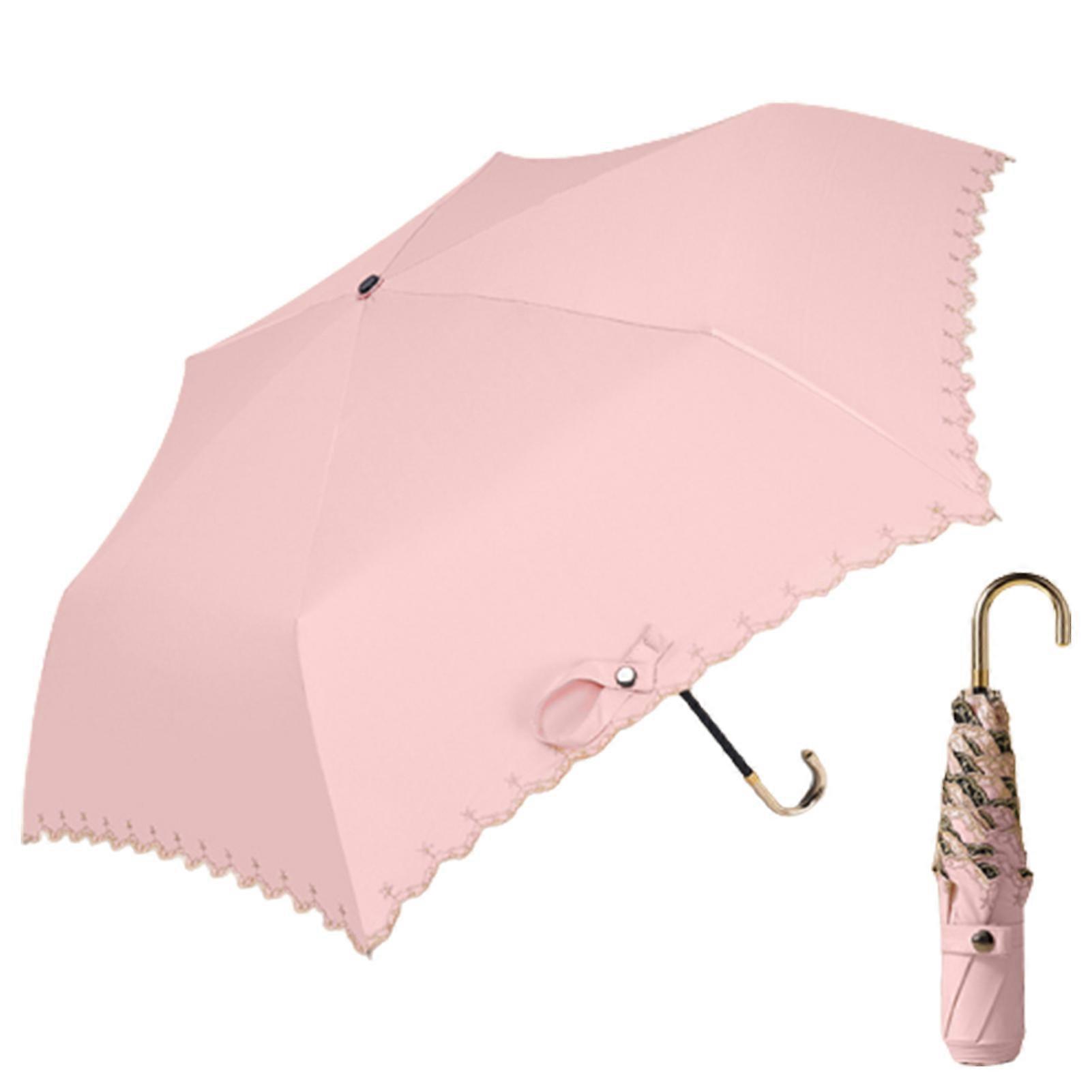 Bronzing Edge Sun and Rain Umbrella Ultra-Light Folding Umbrella for Bad Weather Prepare Use