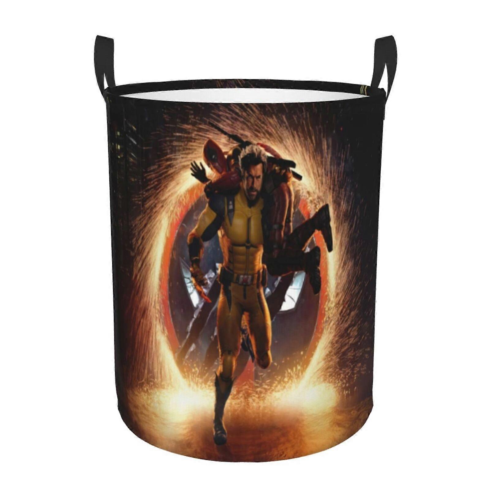 Deadpool & Wolverine Wäschekorb, zusammenklappbarer Wäschekorb, Schmutzwäschekorb, wasserdichter Wäschekorb, faltbarer SYS26748