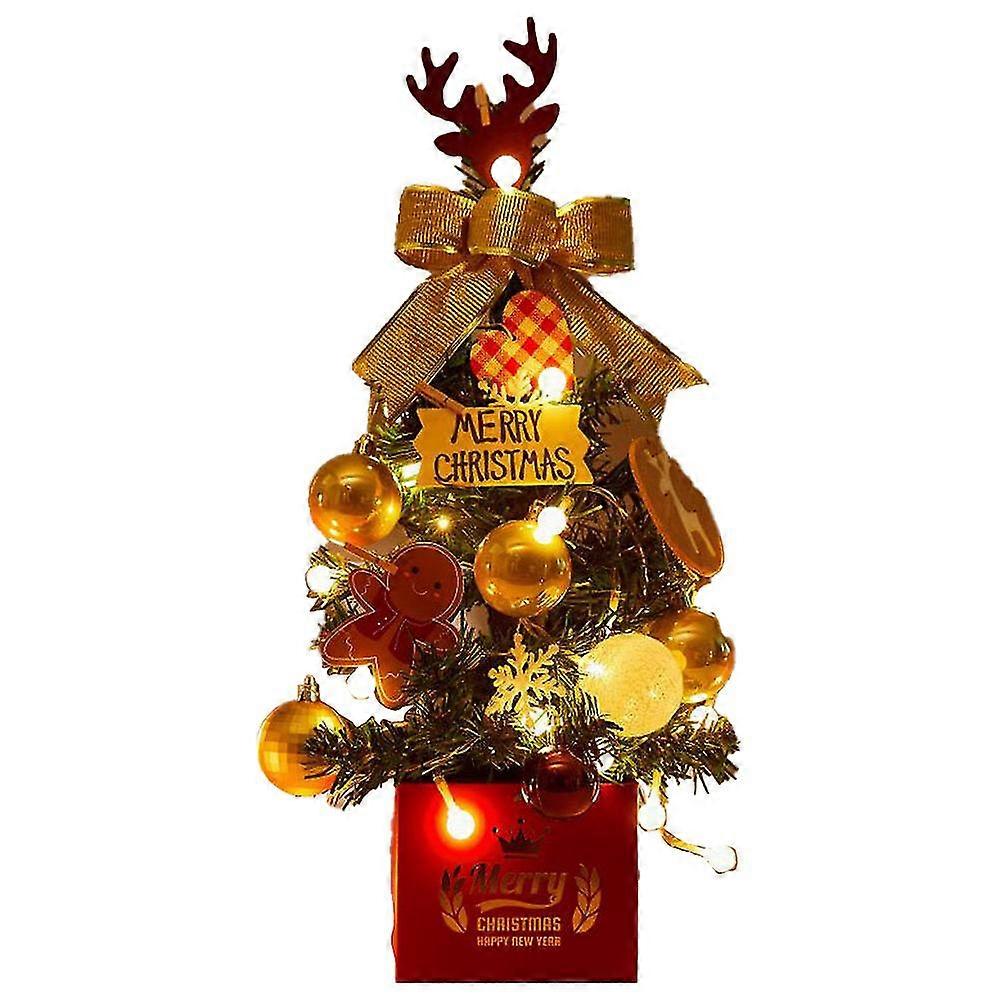 desktop mini julepynt julepynt til bordbord og disk (guld)