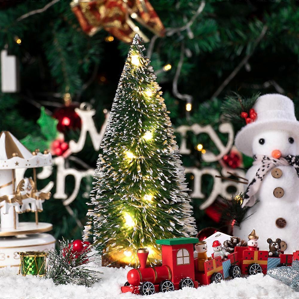 Mini Cedar Christmas Tree With LED Lights Party Small Pine Tree Home Xmas Decor Gift