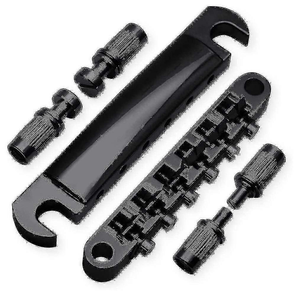String Saddle Tune-o-matic Bridge And Tailpiece With Studs (black)