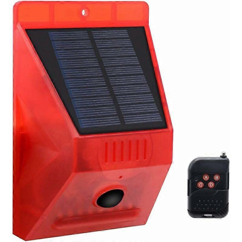 Alarme Solaire de scurit, Impermable Lumires solaires stroboscopiques avec dtecteur de Mouvement Alarme de scurit d'urgence LED stroboscopique sans Fi