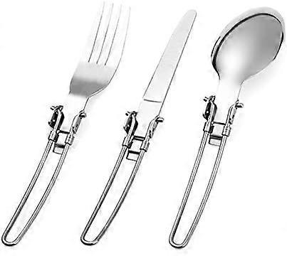 Camping Cutlery Set (Fork/Knife/Spoon), Portable