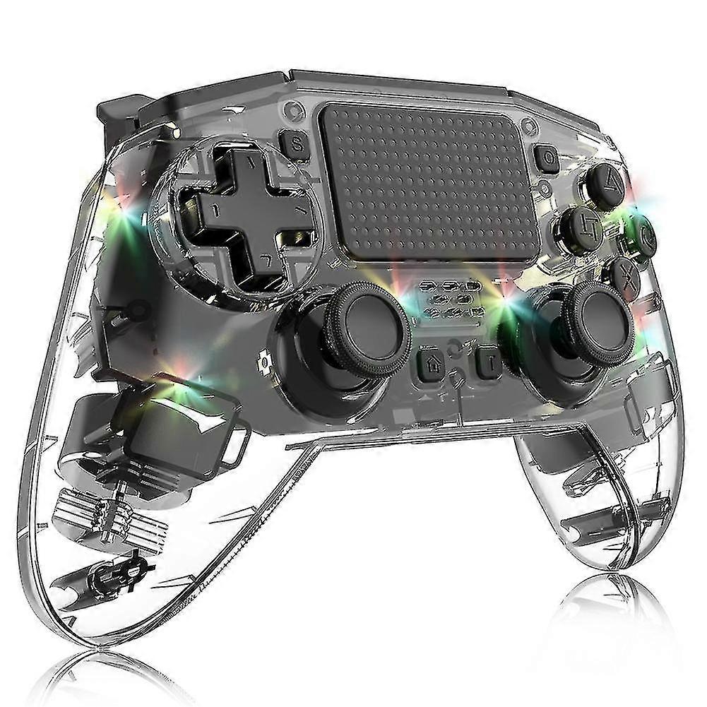 For Bluetooth Handle Game Controller With 7- Lights For Pro Slim Transparent