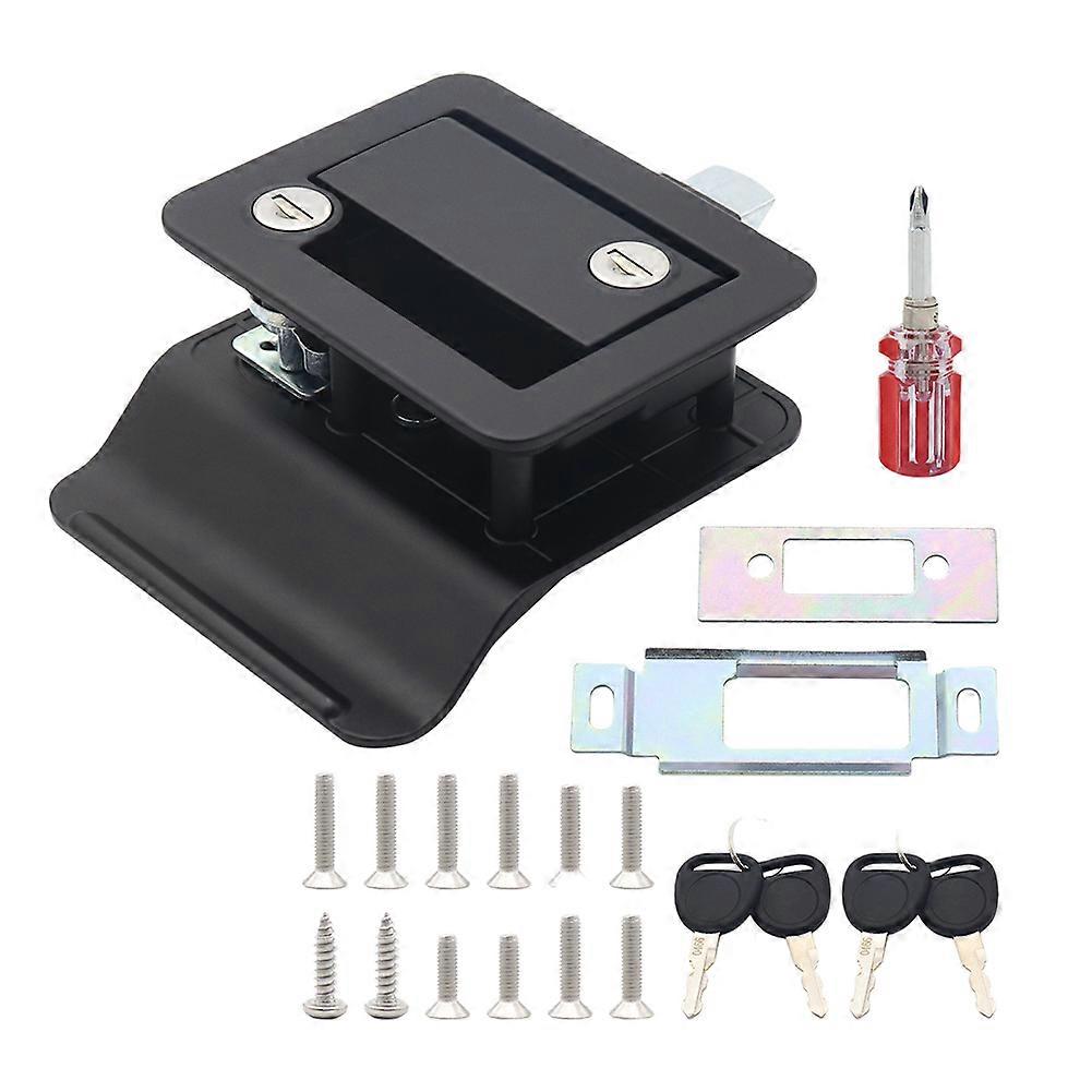 RV Trailer Camper Entry Door Lock Handle Zinc Alloy Security RV Door Lock Replacement with Deadbolt Computer Key Door Handle