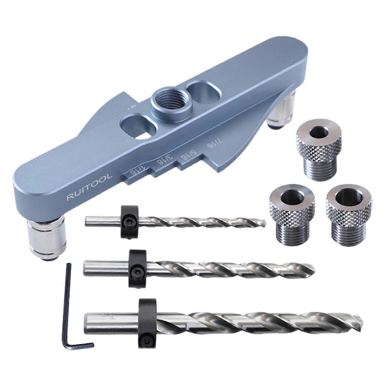 Self Centering Drill Guide for Straight Holes Carpentry 2 in 1 Dowel Jig Set