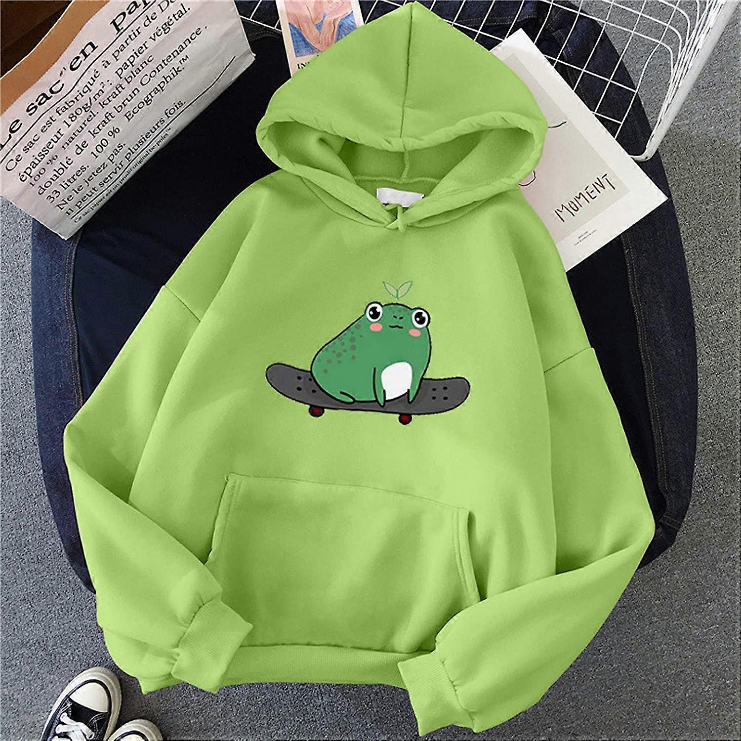 Hoodie Jacket Frog Oversized Hoodie Frog On Skateboard Hoodies