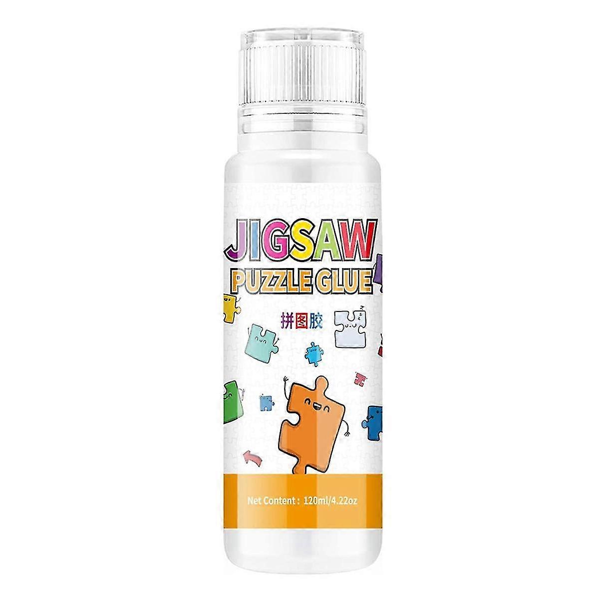 Jigsaw Puzzle Glue, 120ML Jigsaw Glue with Sponge Head, Non- and Quick Dry Puzzle Sealer