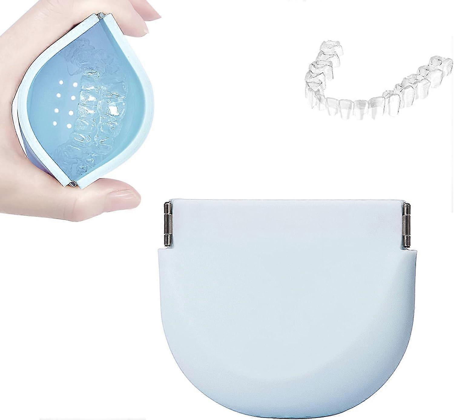 Retainer Case Denture Bath Bag Portable Denture Bath Case Denture Box Dental Storage Container Denture Container Portable False Teeth Storage Containe