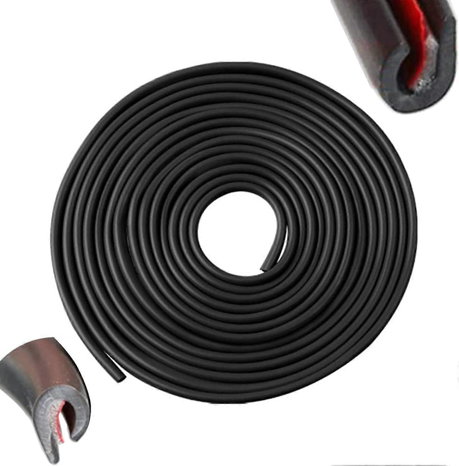 5M Car Edge Trim (Black) Rubber Seal Pad Protective U-Shape, Fit for Car SUV MPV and Most Models
