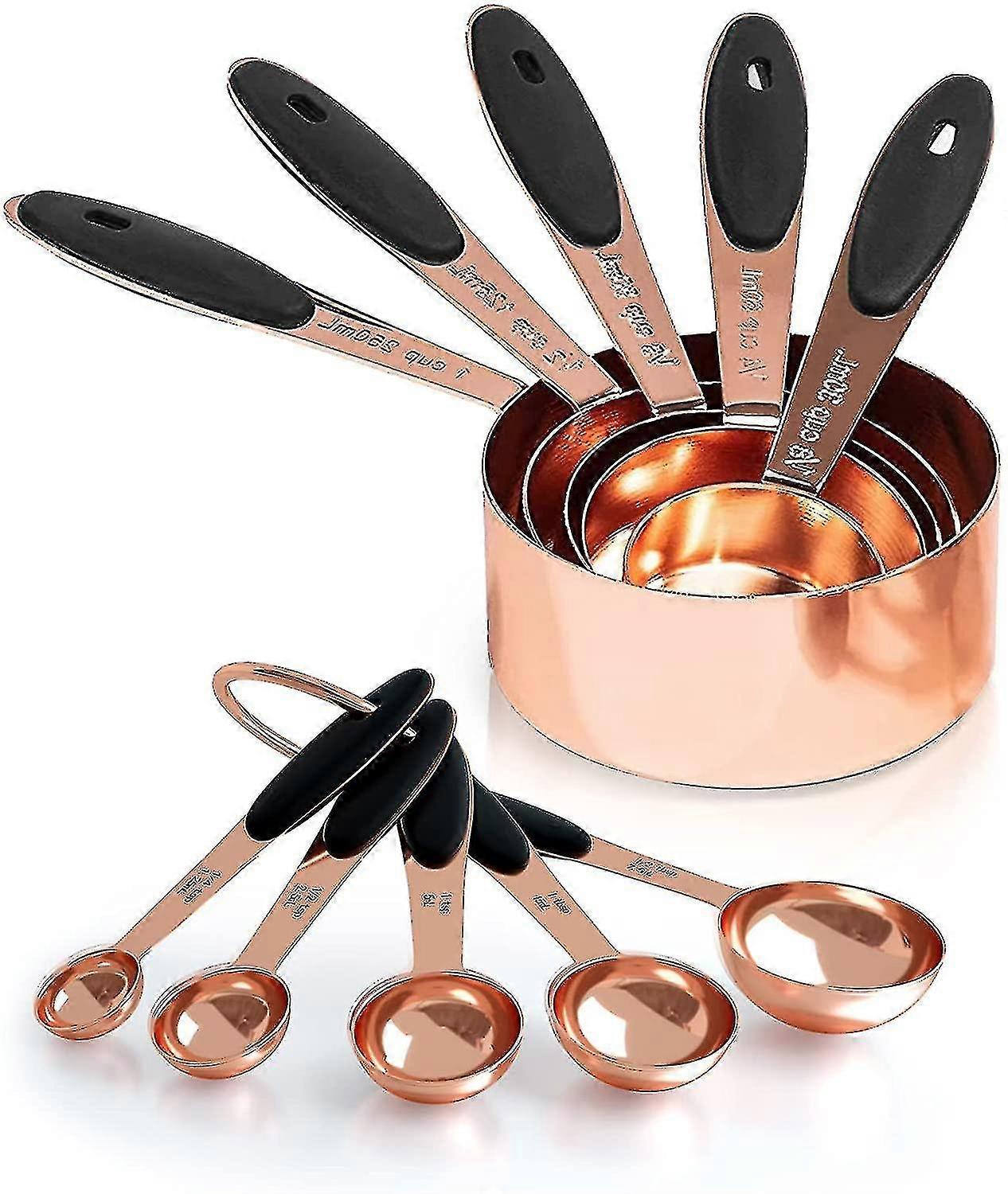 Copper Measuring Cups And Spoons Set Of 10 Stainless Steel Nesting Measuring Cup Set