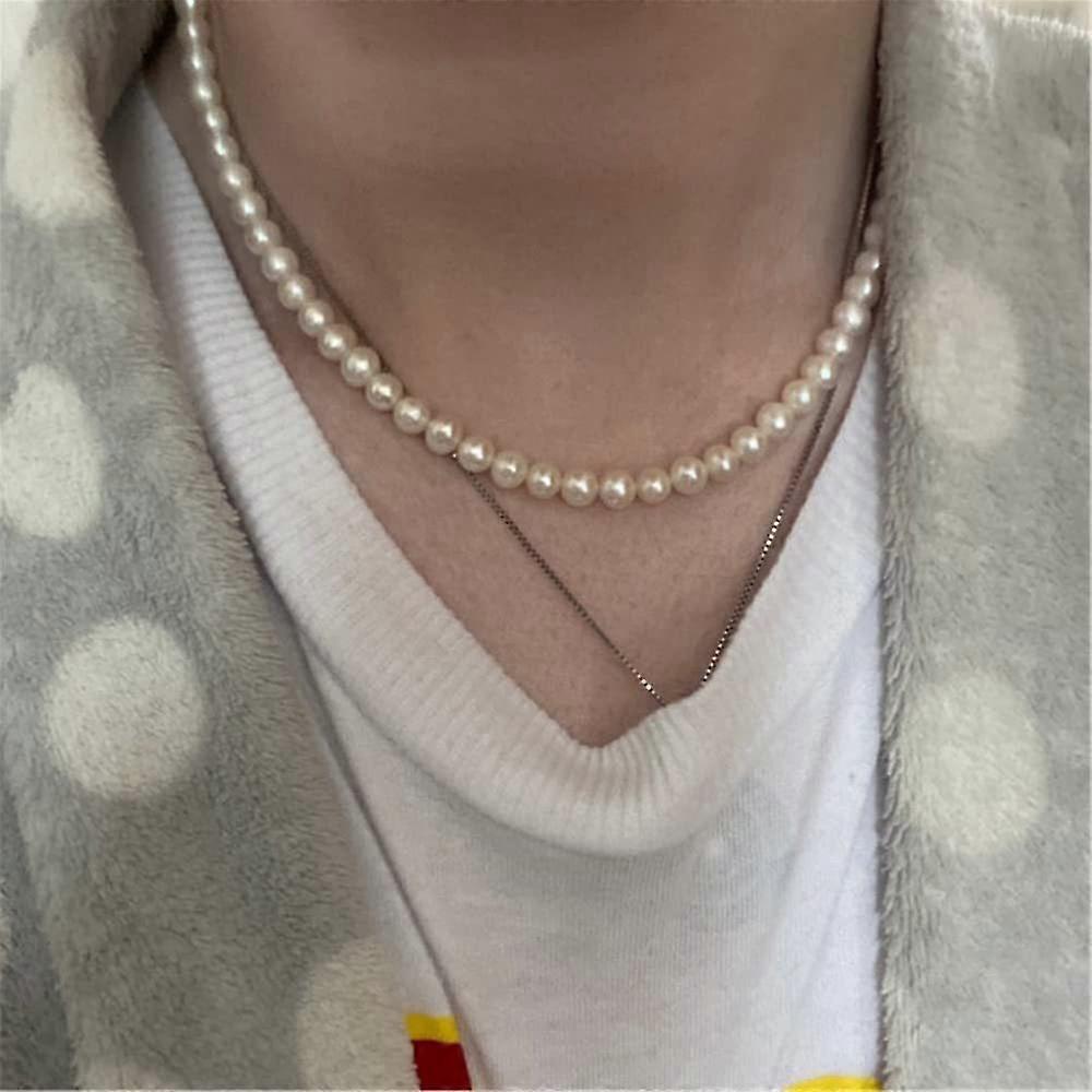 قلادة لؤلؤة للرجال بسيطة اليدوية حبلا حبة قلادة الخرز 2022 اتجاه جديد