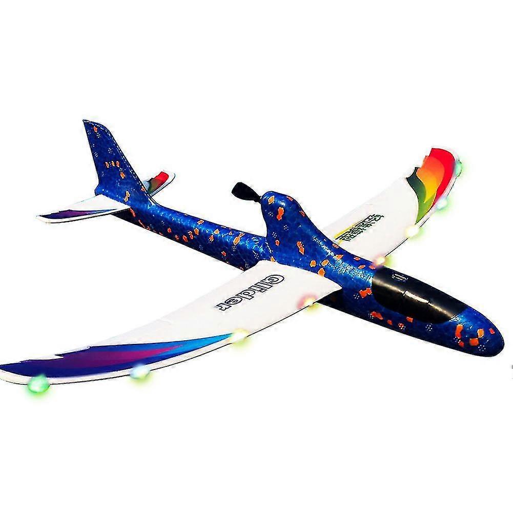 Airplane Model Educational Toy Diy Hand Throwing Electric With Light Gift Rc