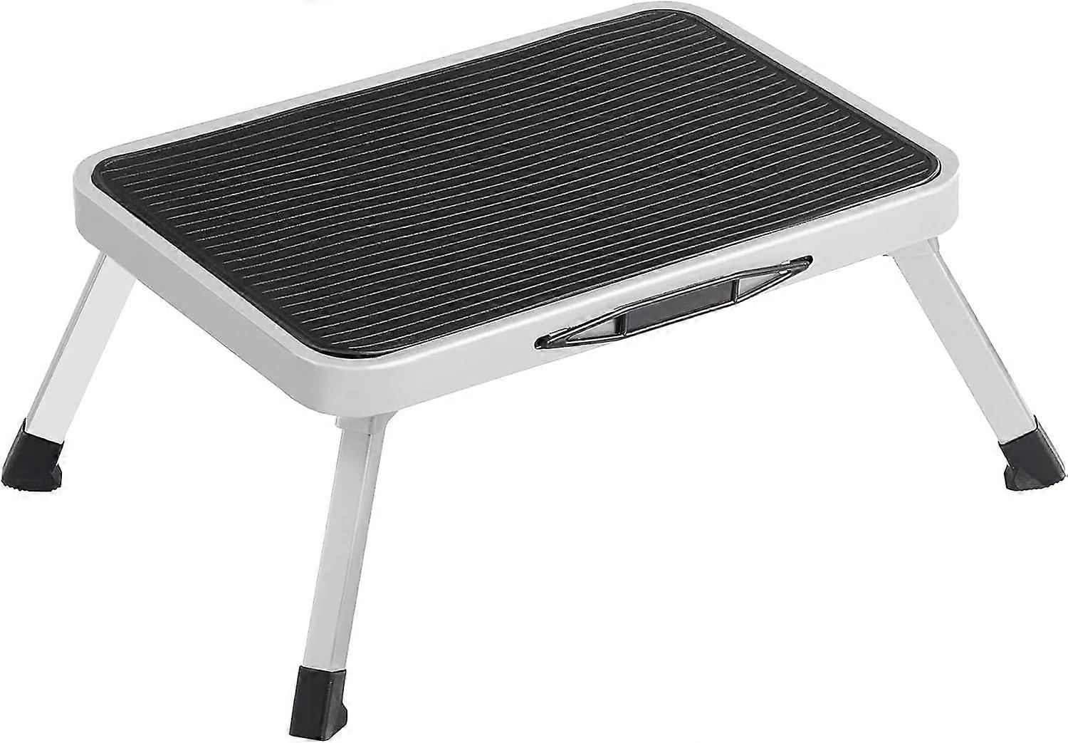 Foldable Step Stool, Step Stool, Steel, with Non-Slip Pads, Load 150 kg, Unfolded Dimensions 47 x 32 x 17 cm, Black