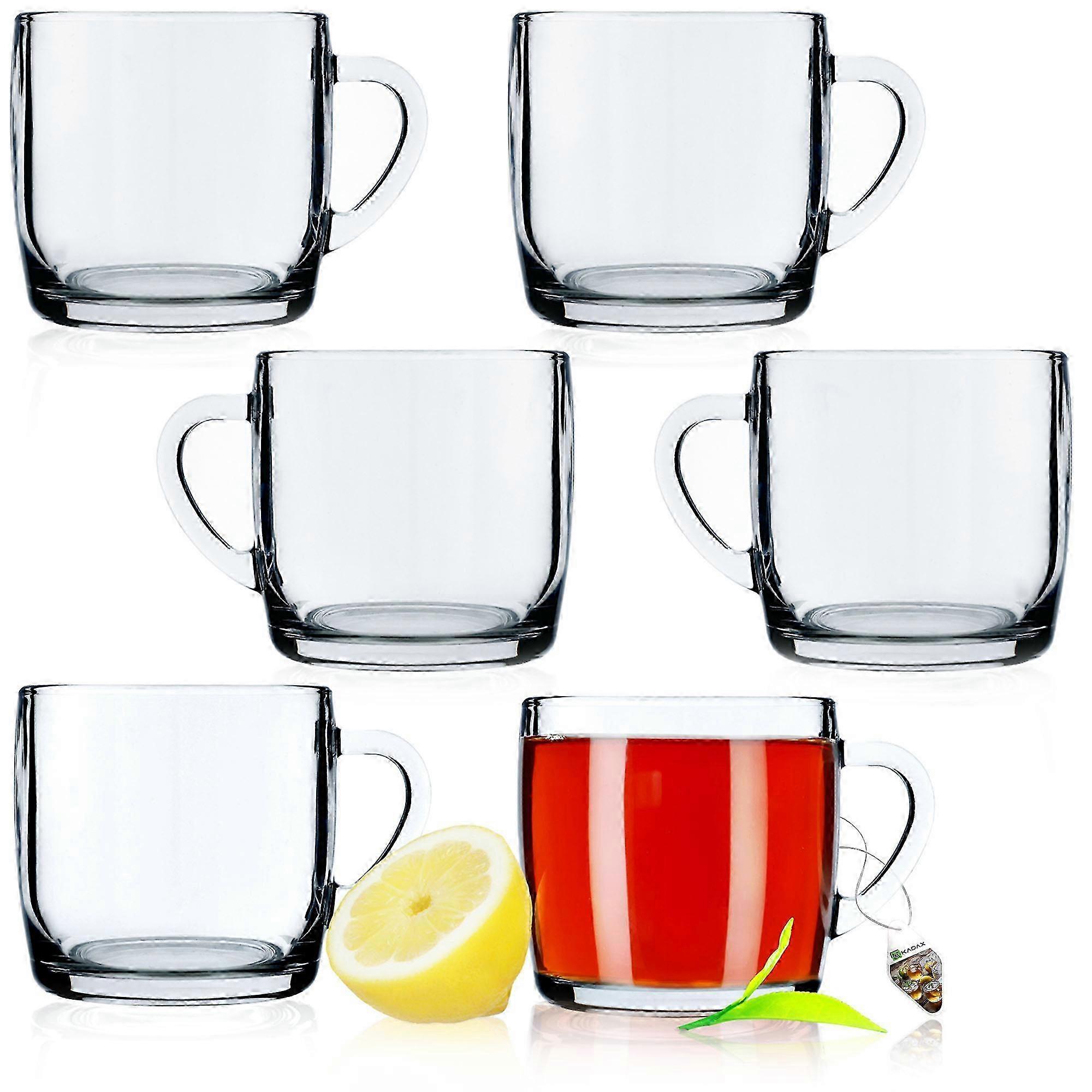 KADAX 6x Verres à thé à café 310ml Tasse en verre avec poignée