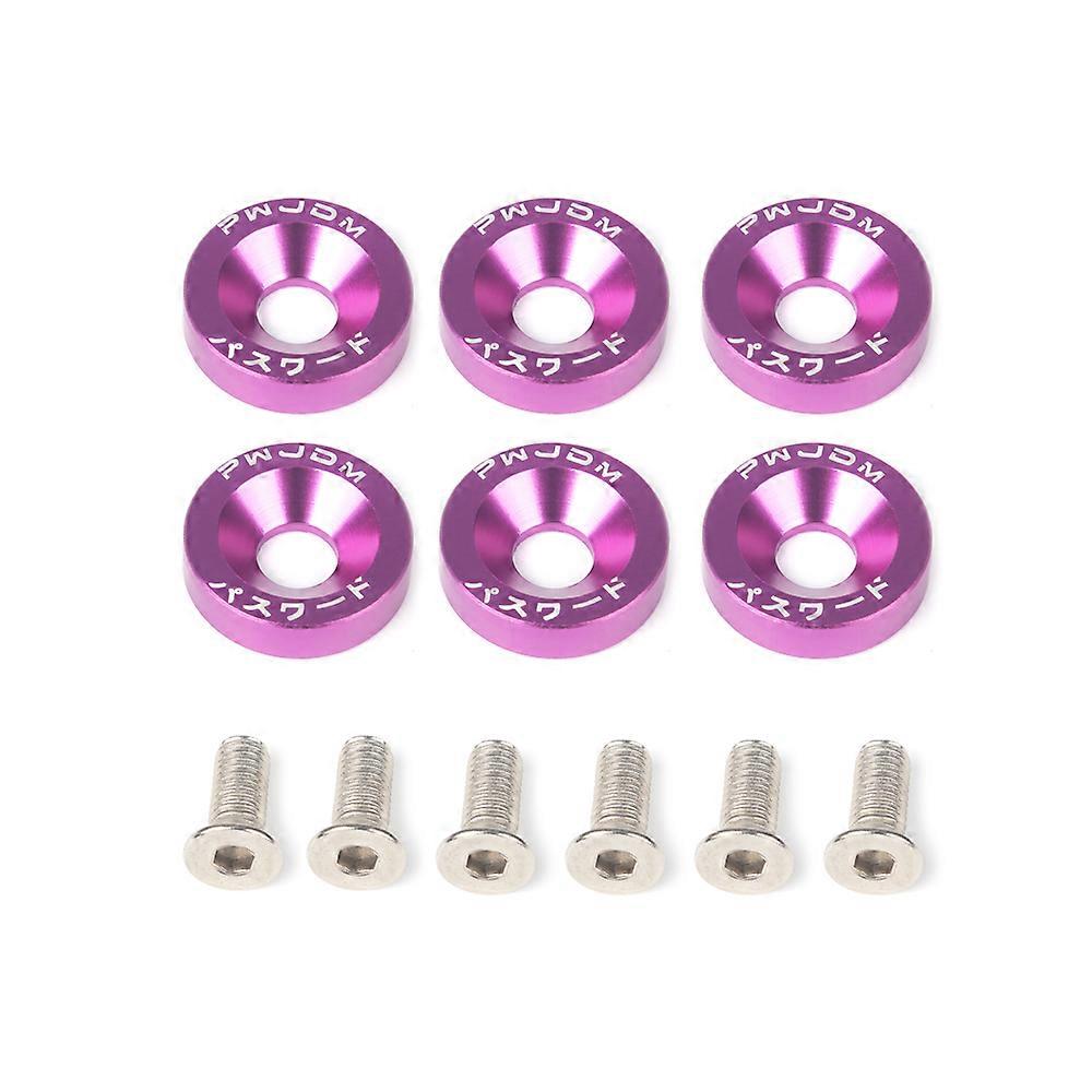 M8 Aluminum 6 Pcs/Pack Car Modified Hex Fasteners Fender Washer Bumper Engine Concave Screws