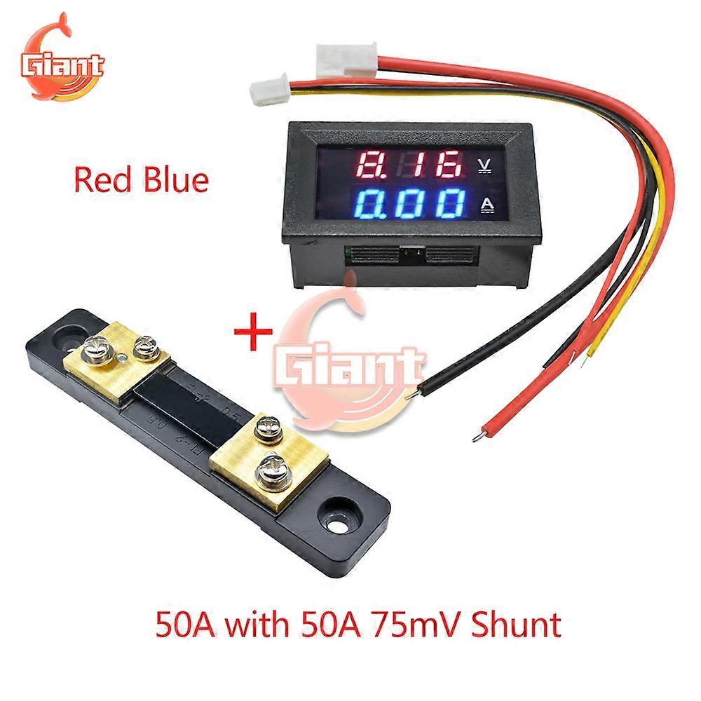 DC0-100V/7-110V 50A Digital Voltmeter Ammeter LED Display DC Amp Volt Meter Voltage Current Tester Volt Detector with FL-2 Shunt