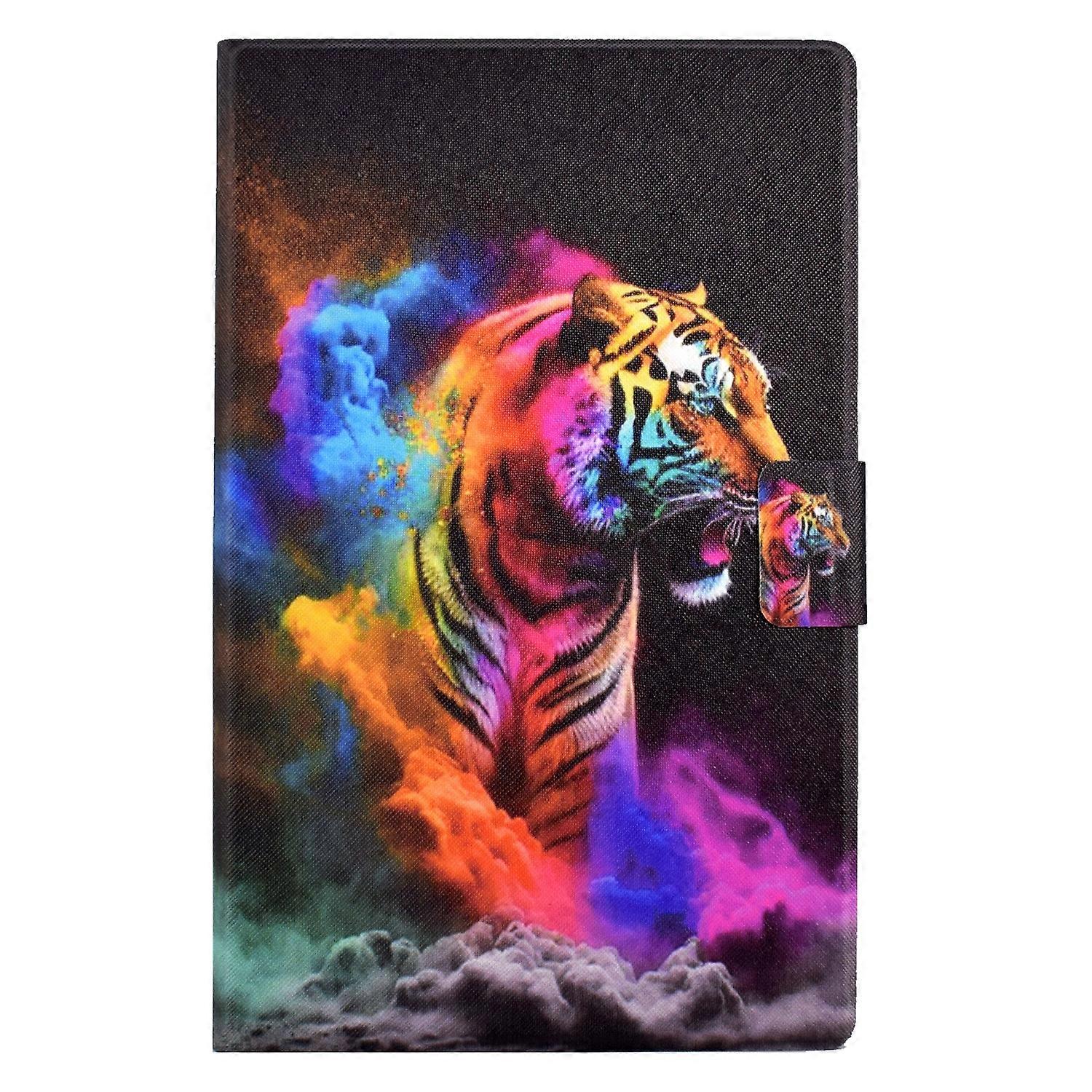 Tablettfodral för Lenovo Tab M10 HD 2nd Gen Färgad Ritning Smart Läder Tablet Case(Tiger)