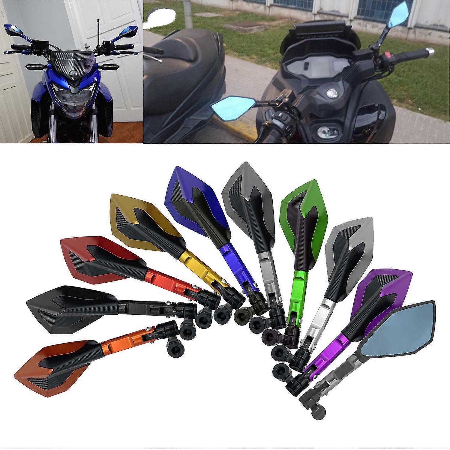 QX 8mm 10mm CNC Aluminum Motorcycle Mirror Rear View Side Mirrors For Kawasaki Z900 Z900RS Z800 Z1000