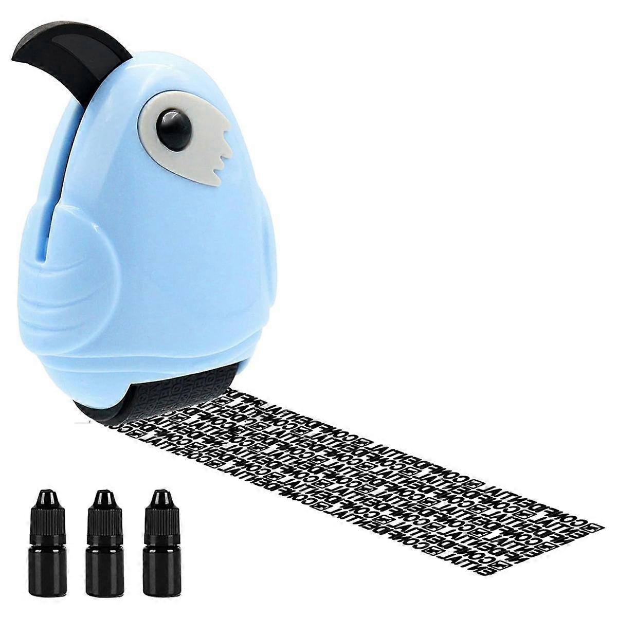 Identity Theft Protection Roller Stamp with Box Opener, Stamp Roller Including 3 Pack Refills Ink