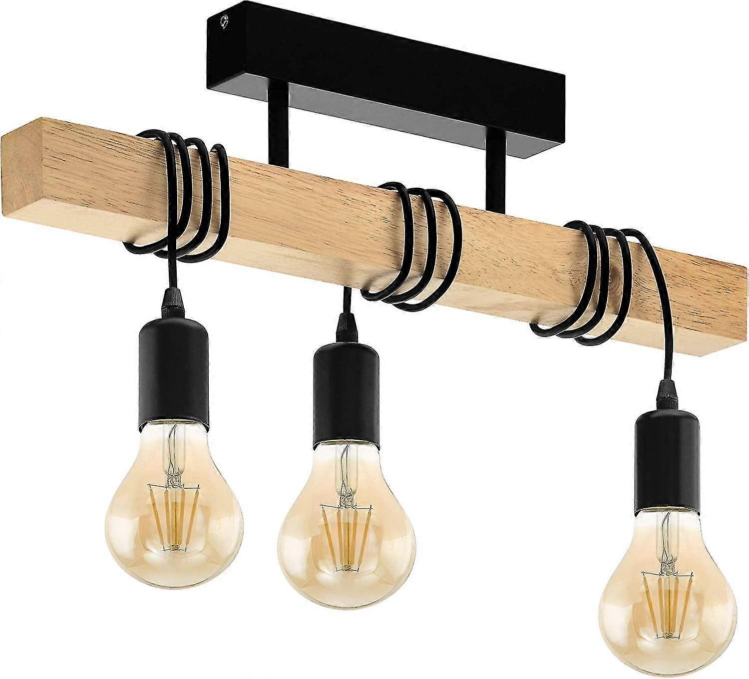 Ceiling Lamp, Vintage 3-flame Ceiling Light In Industrial Design, Retro Pendant Light In Steel And W