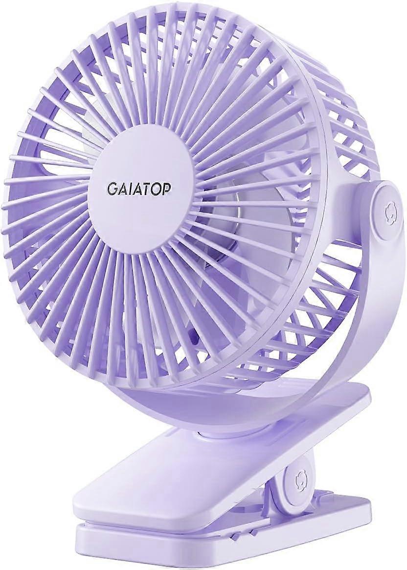 Portable Clip on Fan Battery Operated, Small Powerful USB Desk Fan, 3 Speed Quiet Rechargeable Mini Table Fan, 360 Rotate Personal Cooling Fan for Hom
