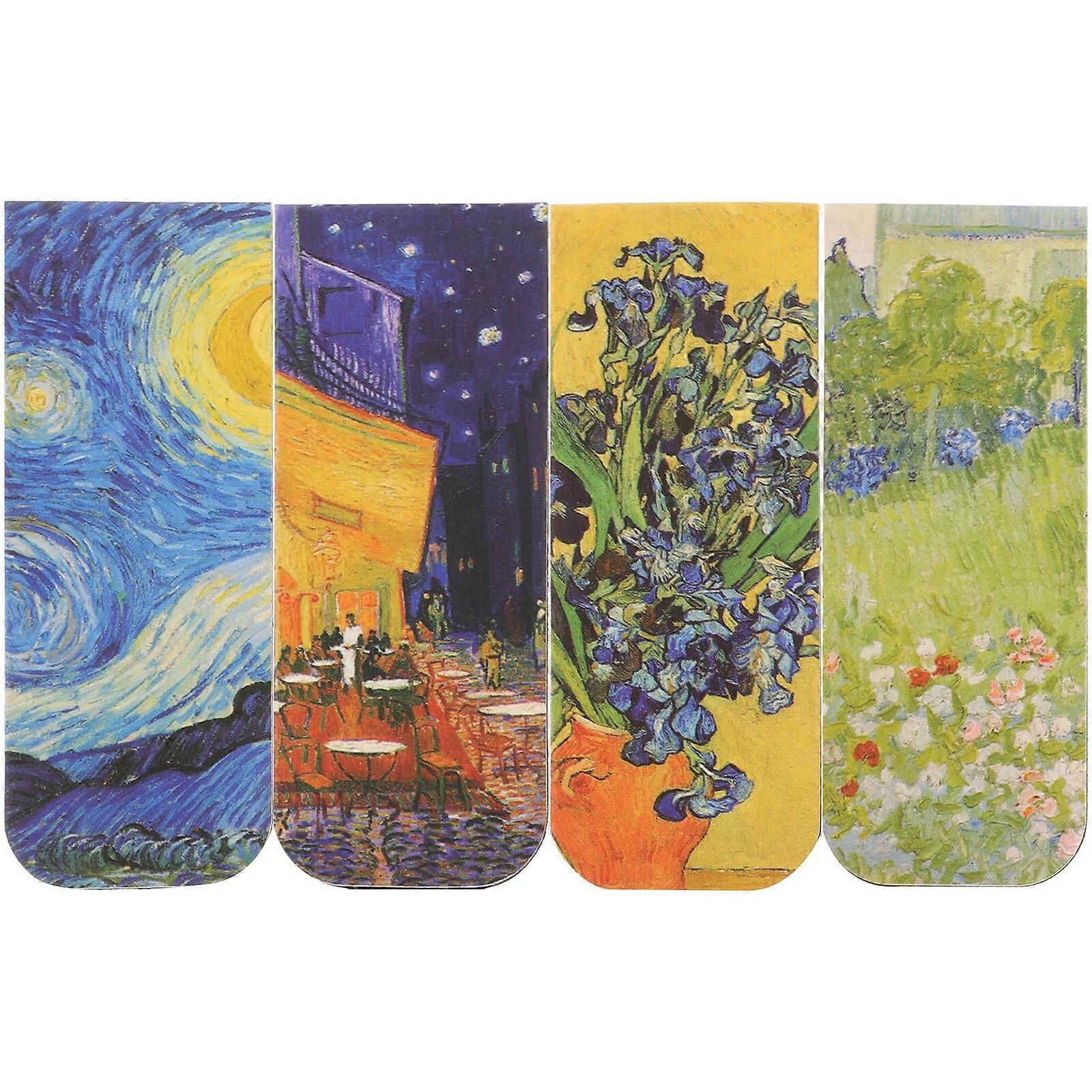 4Pcs Artistic Bookmarks Note Label Bookmarks Magnetic Bookmarks Magnetic Page Marking Markers