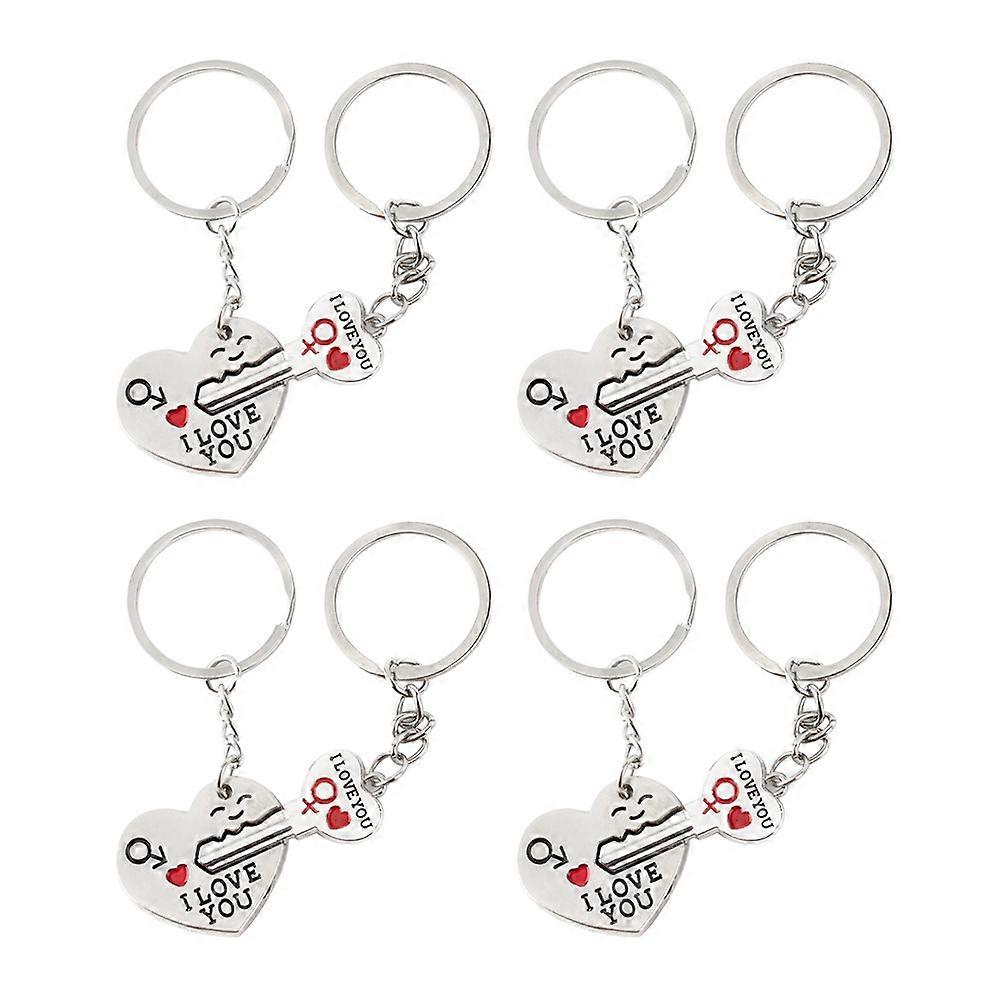 4 Pairs Letter Keychain Letter A Keychain I Love You Keychain Key Heart Keychain