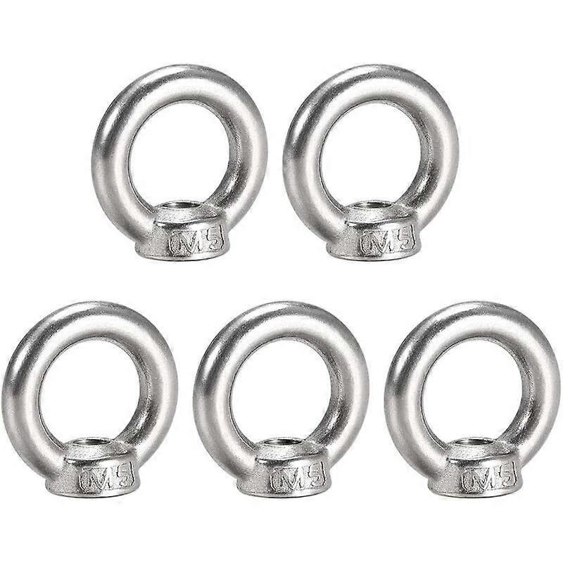 5-Pack M5 Stainless Steel Round Eye Nuts