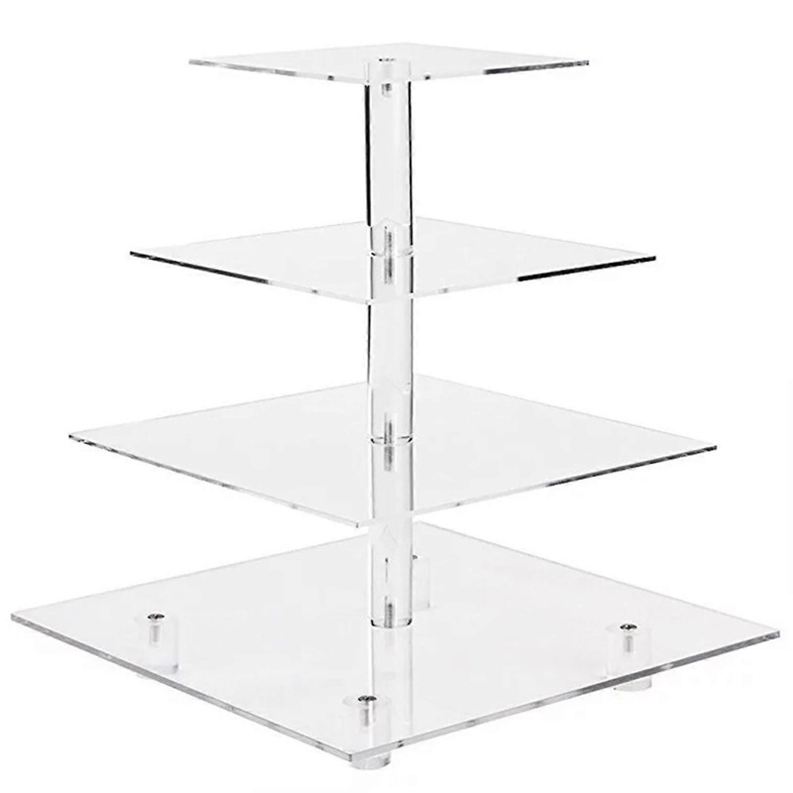 1 Set Cake Stand Large Capacity Easy to Assemble Acrylic Snack Display Tower for Wedding