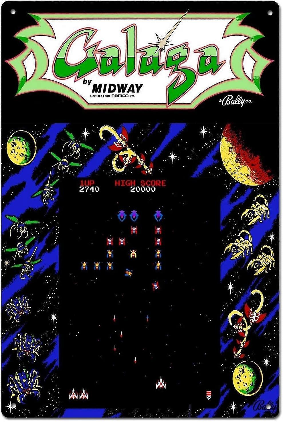 ブリキ看板ビンテージシックアートデコレーションポスタービンテージアーケードゲームギャラガホームバーカフェファームストアガレージまたはクラブ12 "X 8"