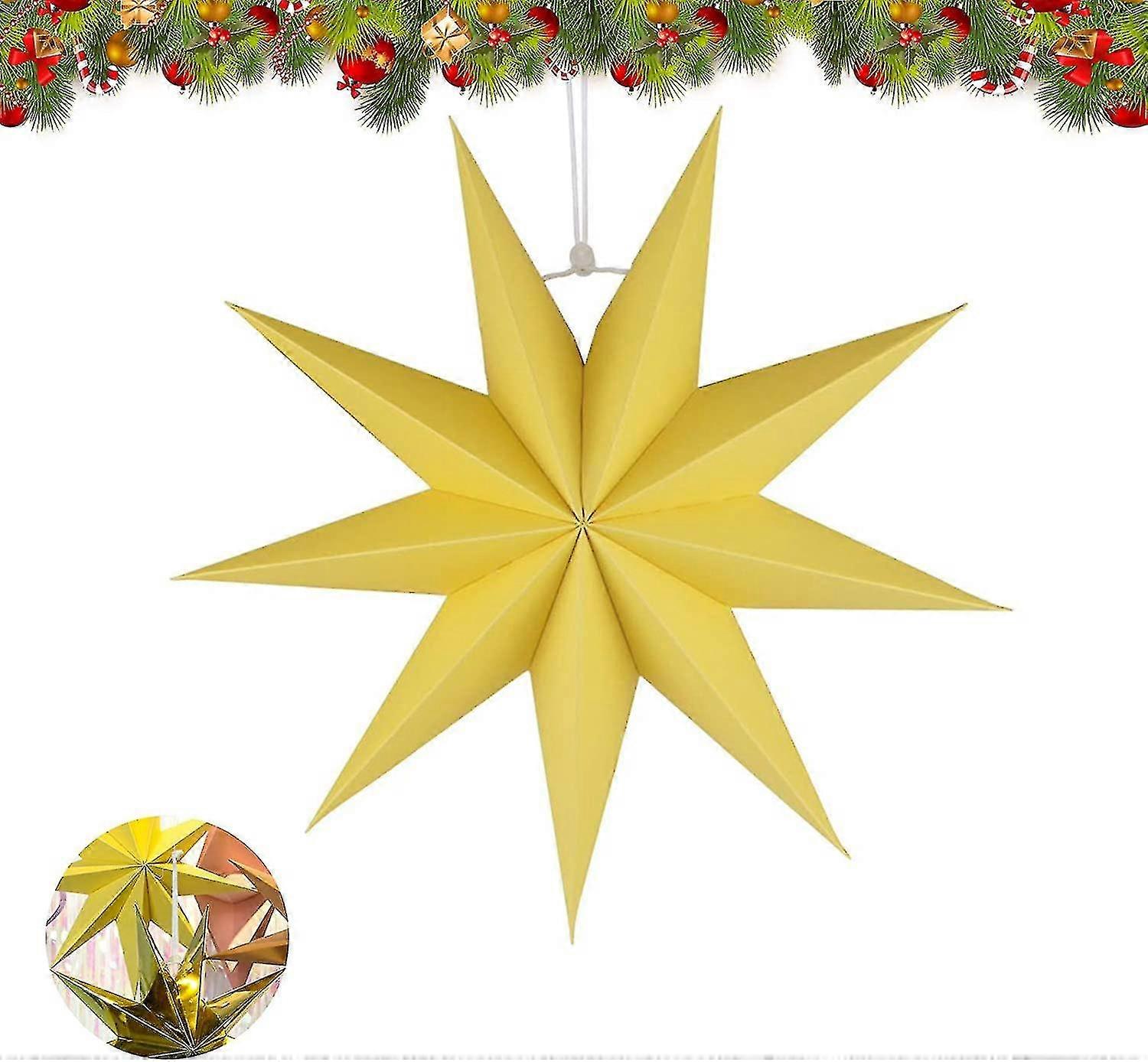2pack ورقة نجمة الزينة ، 30cm شنقا ورقة الزينة ، للطي نجوم عيد الميلاد ، 3D شكل نجمة لعيد الميلاد
