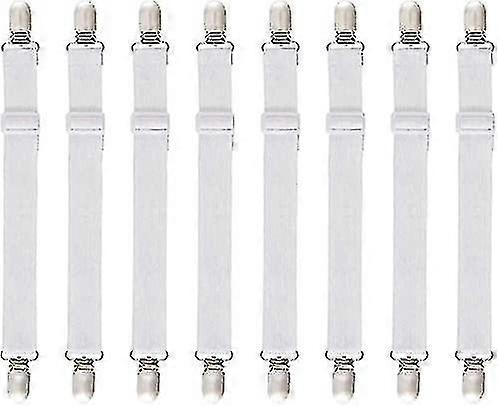 8 قطع (60 سم إلى 200 سم) شداد شرشف قابل للتعديل ملاءة سرير ، شدادات ، يناسب جميع الأسرة والمراتب ، أبيض