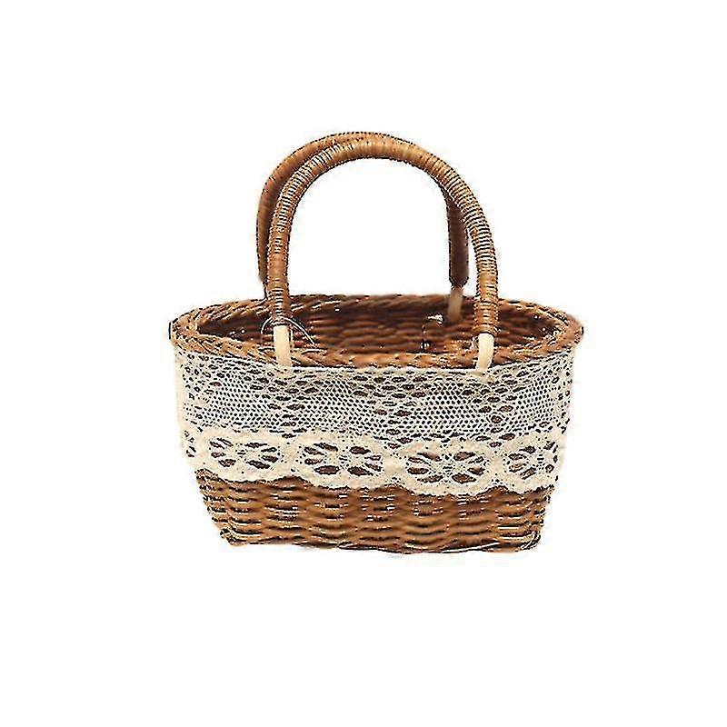 Small Flower Basket - Hand-woven Rattan Design