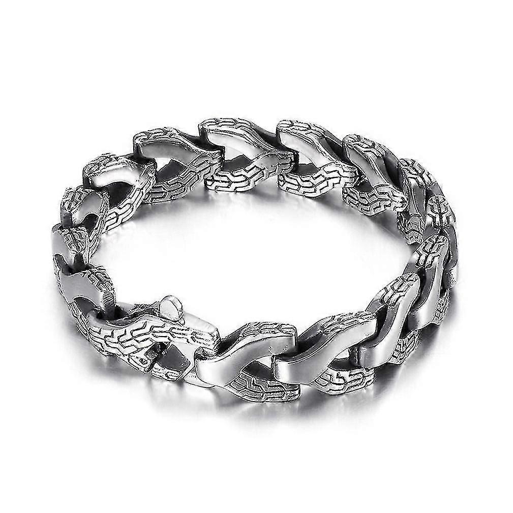 retrokeel chain shaped t ium bracelet with decorative pattern