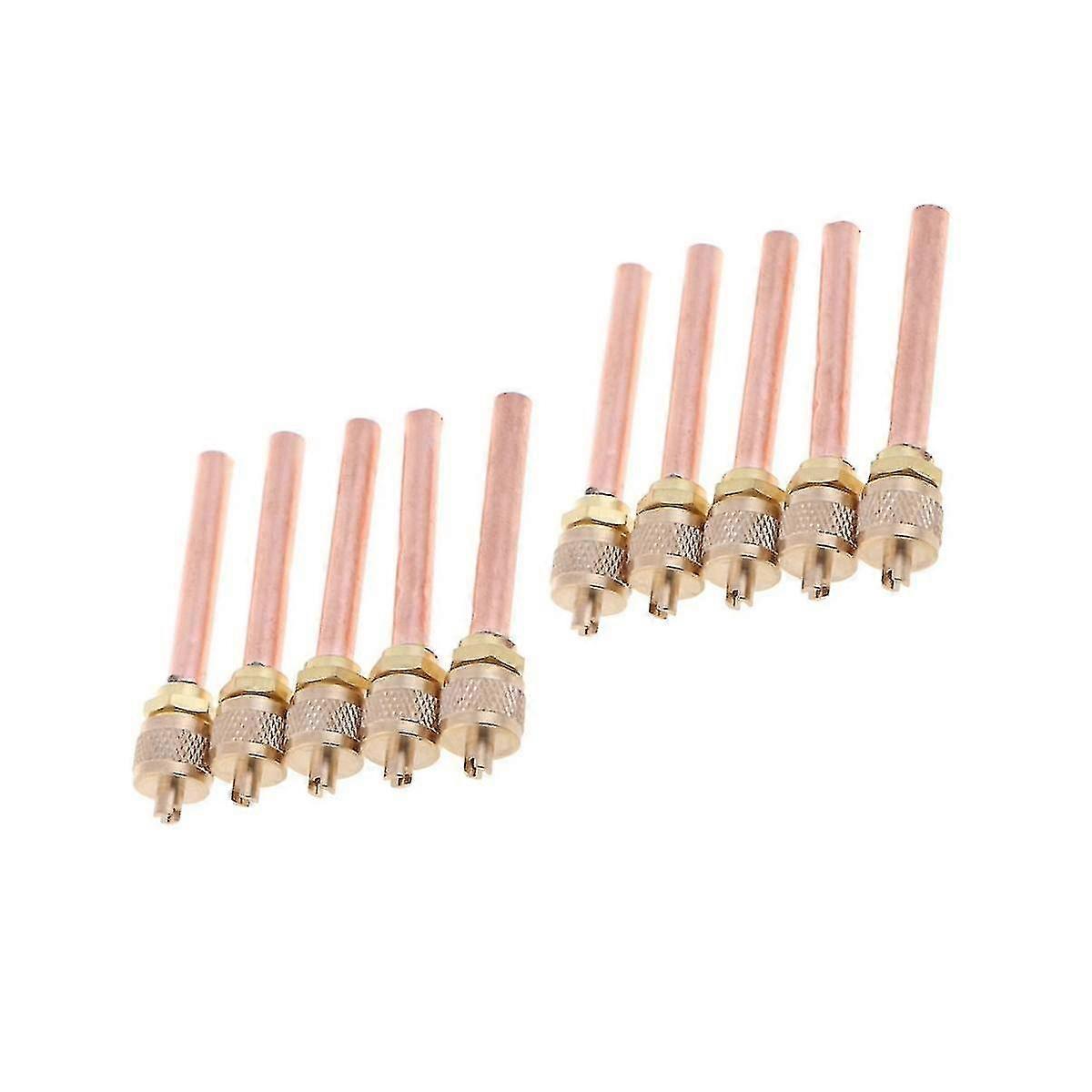 10pcs válvula de acesso 1/4 polegadas sae 1/4 polegadas od 2.755 polegadas haste forte núcleo ac ar condicionado refrigerar