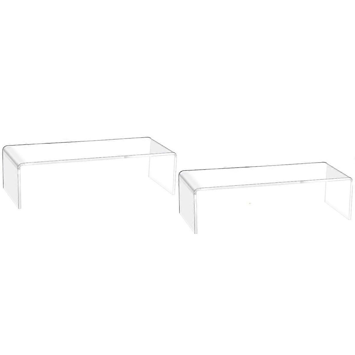2 Pcs Acrylic Display Stands Acrylic Risers Dessert Table Display Set Rectangular Clear Display Stand Riser for Display