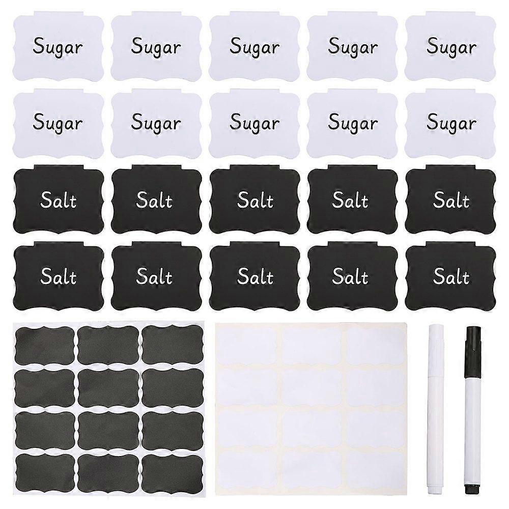 42pcs Erasable PVC Price Tags Set Including 16Pcs Display Chalkboard Clips 2Pcs Erasable Plastic Blackboard Pen 24Pcs Sheet PVC Self-Adhesive Blank St