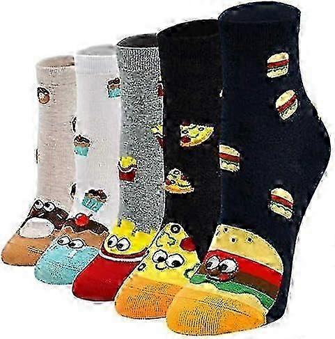 جوارب مضحكة للنساء جوارب قطنية ملونة ، جوارب حيوانية كرتونية نسائية جوارب مضحكة للنساء جوارب عيد الميلاد جوارب أحذية رياضية ، 5 أزواج