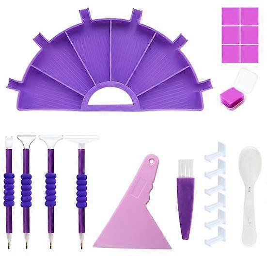 Paint Drill Plate Organizer 6 Slot Fan-shaped Design Painting Tools for Rhinestones Drill Set Diamond Art Nail Art