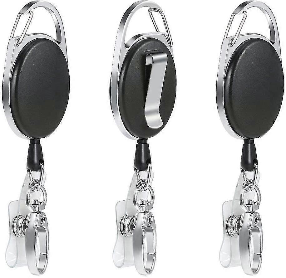 Retractable Key Holder Length With Reinforced Spring And Heavy Duty Cord, For Id Cards With Belt Clip Key Ring And Clamp Hook