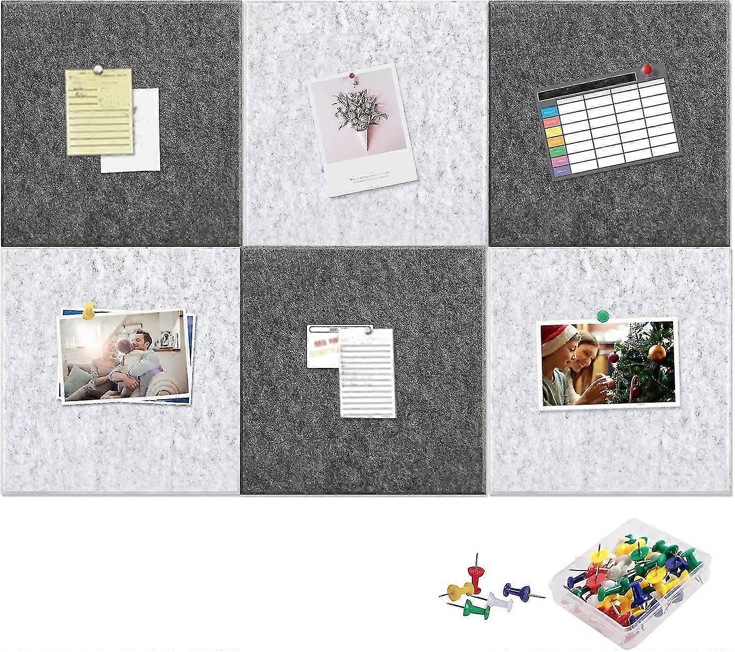 Yoillione Felt Pin Board For Bedrooms Offices Home, Bulletin Boards Square Notice Board Memo Board For Wall Hecorative, Diy Square Cork Board Tiles S