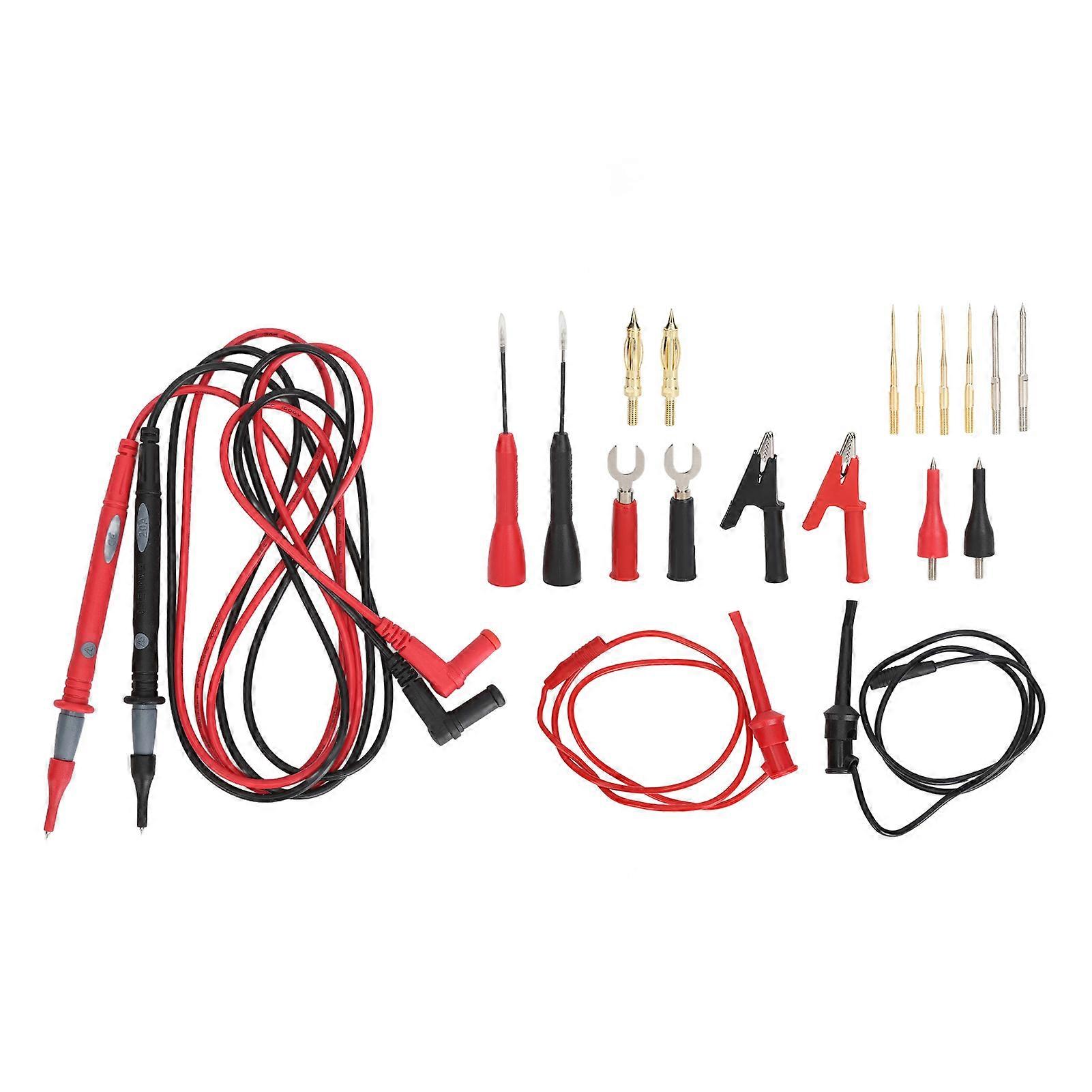 20Pcs Multimeter Test Cable Crocodile Clip Needle Probe Connecting Cable Test Hook 1000V