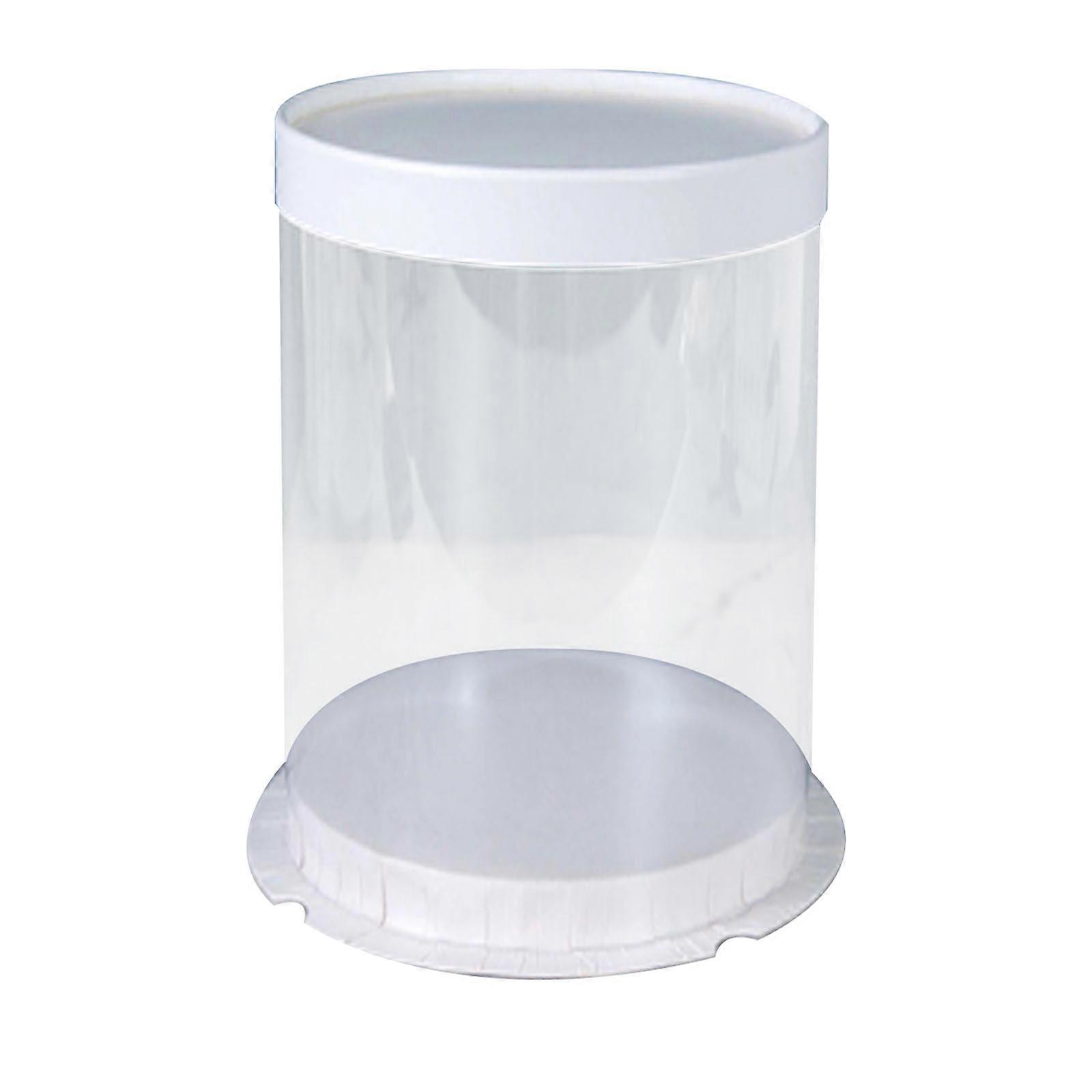 Läpinäkyvä pyöreä lahjapakkaus kakkulaatikot syntymäpäivähäät jälkiruoka kääre kotelolle valkoinen