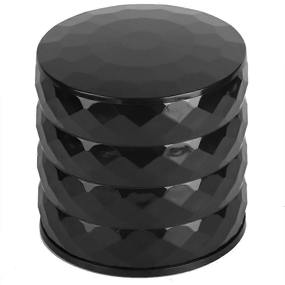 多機能ジュエリーボックスラウンドマルチレイヤージュエリーオーガナイザーネックレスイヤリングホルダーブラック