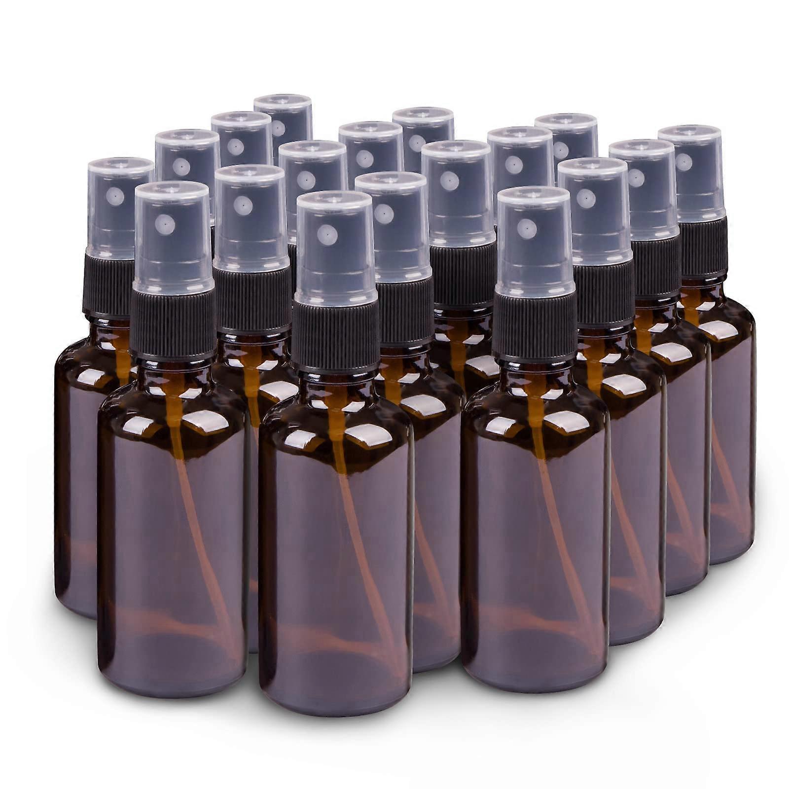 Amber Glass Spray Bottles 18 Count Set 2 Oz Small Amber-Colored Glass Bottles For Essential Oils Empty Fine Mist