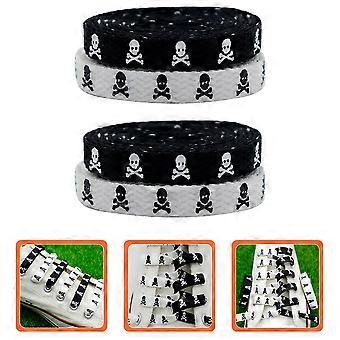 2 Paar Totenkopf Schnürsenkel flache Schnürsenkel Persönlichkeit Canvas Schuhe dekorative Schnürsenkel