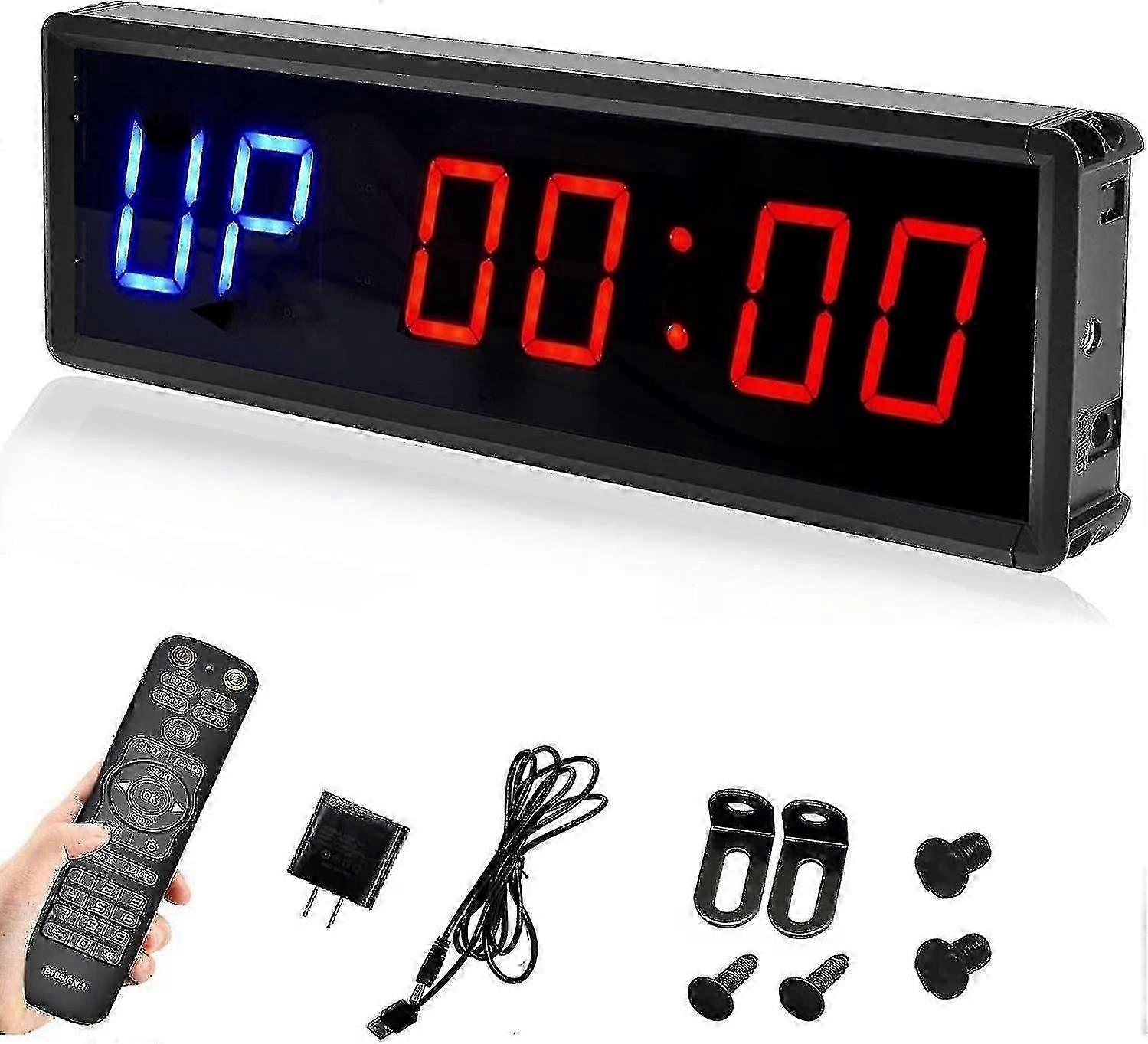 Led Interval Timer Countdown/up Clock Stopwatch With Remote Control For Home Gym Fitness