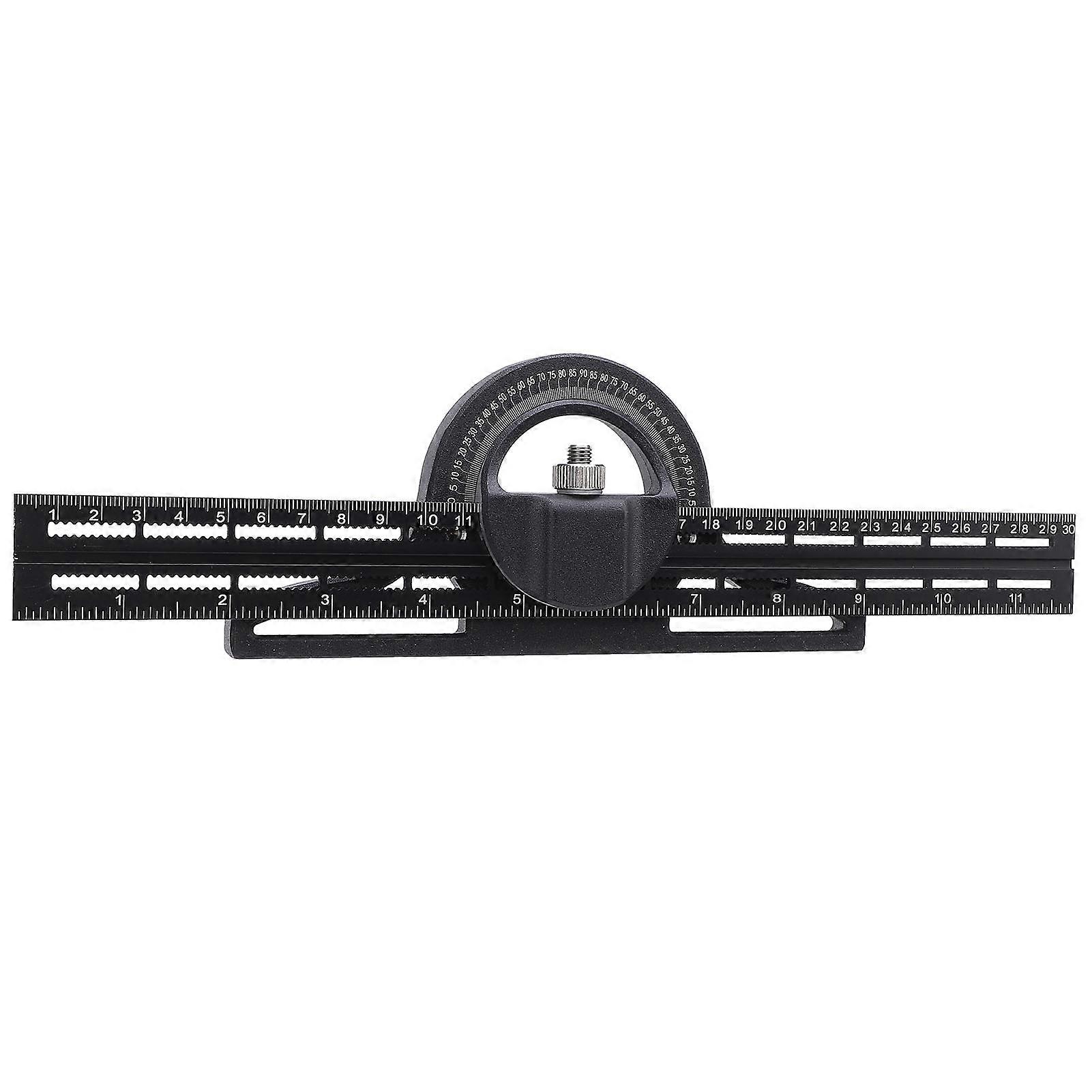 DTCY Combination Angle Ruler Multi Function Movable Woodworking Horizontal Universal Vernier Bevel Protractor 300mm Black